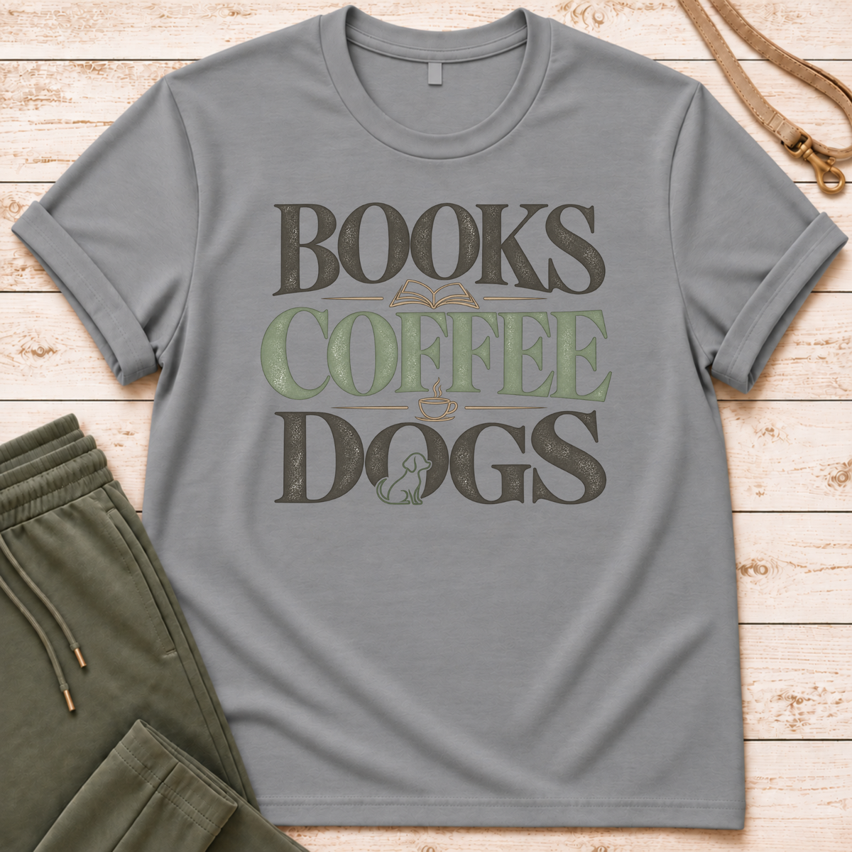 Books Coffee Dogs T-Shirt